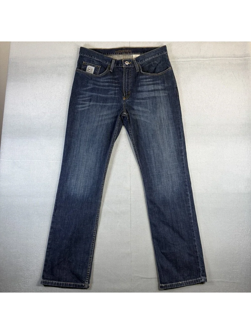 Cinch Silver Label Jeans Mens 33x32 Blue Dark Wash Performance Slim Straight Leg